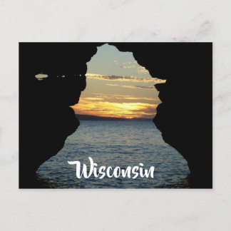 Carte Postale Îles du Wisconsin Sunset Cave