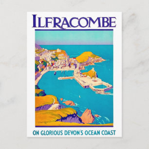 Carte Postale Ilfracombe, côte du Devon, vue aérienne, voyage vi