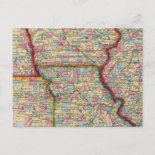 Carte Postale Illinois, Missouri, Iowa, Nebraska Et Kansas