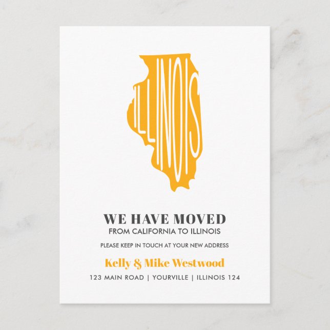 Carte Postale ILLINOIS Nous avons déménagé Nouvelle adresse Nouv (Devant)