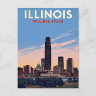 Carte Postale Illinois Prairie State Chicago Skyline