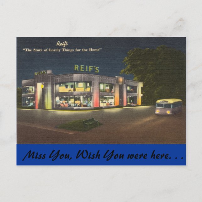 Carte Postale Illinois, Reif's Home Store (Devant)