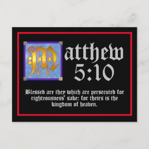 Carte Postale Illuminé Lettering Matthieu 5 Bible Evangile Citat