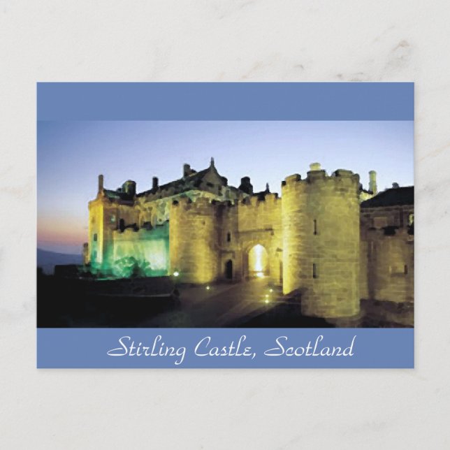 Carte postale illuminée du château de Stirling (Devant)
