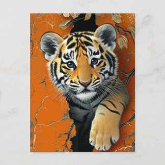 Carte Postale Illusion 3D Tigre