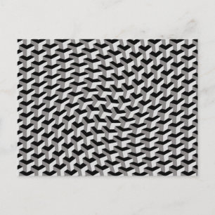 Carte postale illusion Cubes géométriques déformés
