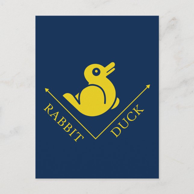 Carte Postale Illusion de lapin de canard (Devant)