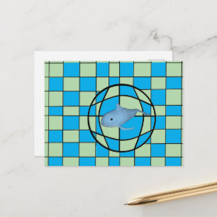Carte postale - Illusion d'optique et baleine