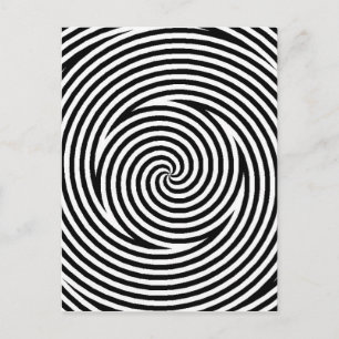Carte Postale Illusion d'optique spirale Cercles blancs noirs