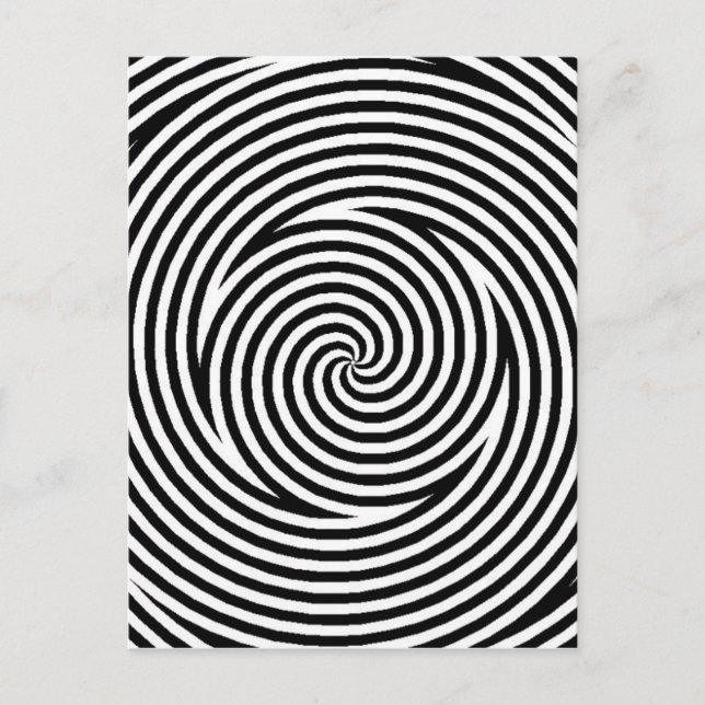 Carte Postale Illusion d'optique spirale Cercles blancs noirs (Devant)