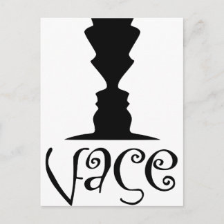 Carte Postale Illusion optique à deux visages ou à vase
