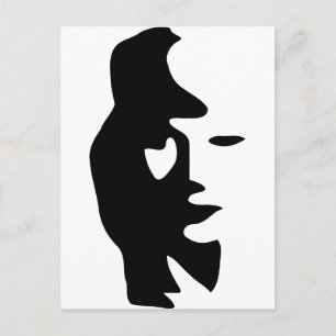 Carte Postale Illusion Optique Saxophone Ou Femme