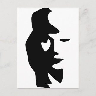 Carte Postale Illusion Optique Saxophone Ou Femme