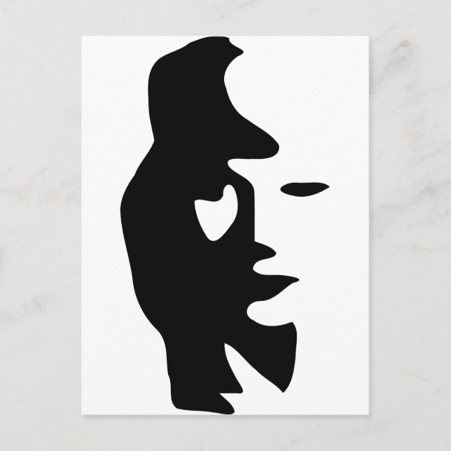 Carte Postale Illusion Optique Saxophone Ou Femme (Devant)