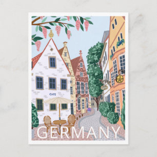 Carte postale illustrant les voyages en ville en A