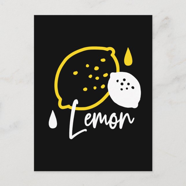Carte Postale Illustration Abstraite au citron - Art des agrumes (Devant)