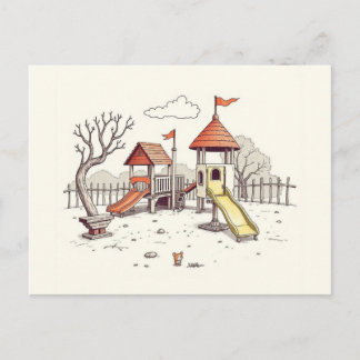 Carte Postale Illustration - aire de jeux