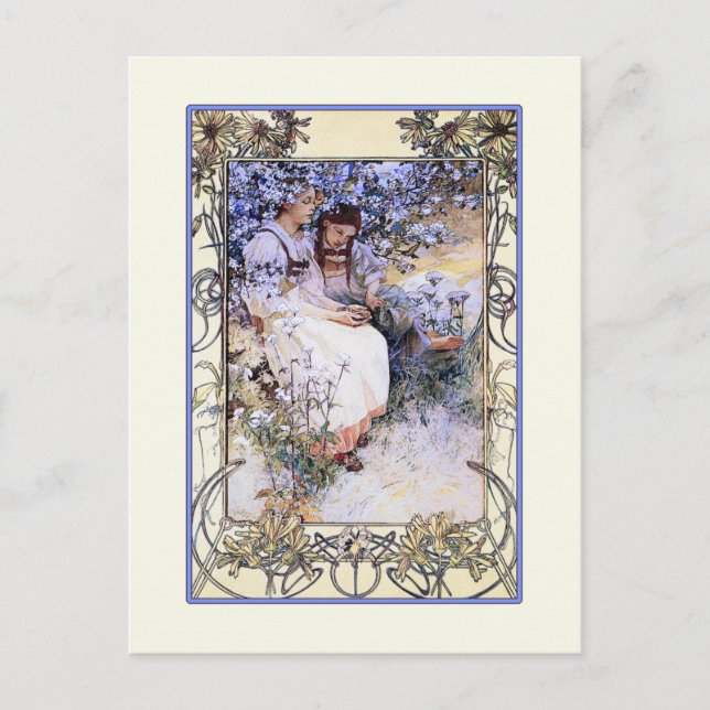 Carte Postale Illustration Alphonse Mucha : Les Béatitudes (Devant)