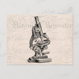 Carte Postale Illustration au microscope vintage Retro Steampunk