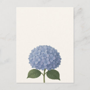 Carte Postale Illustration botanique d'hortensia bleu