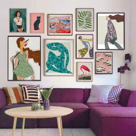 Carte Postale Illustration Chic Fall Windy Day Fashion