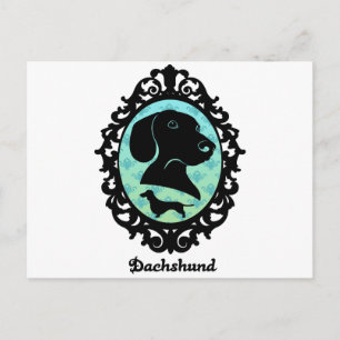 Carte Postale Illustration Dachshund encadrée