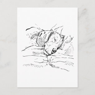 Carte Postale Illustration d'amour pour le chien Beagle