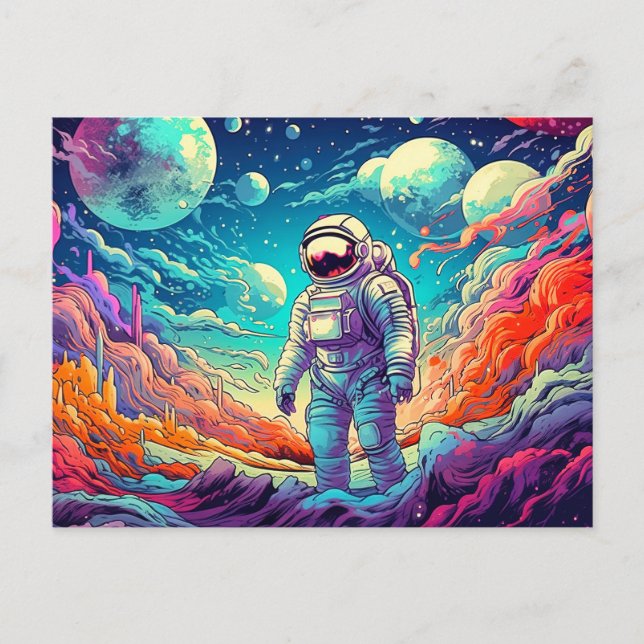 Carte Postale Illustration Dans l'Inconnu (Devant)