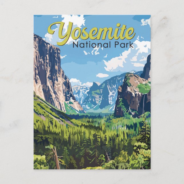 Carte Postale Illustration d'art de voyage du parc national de Y (Devant)