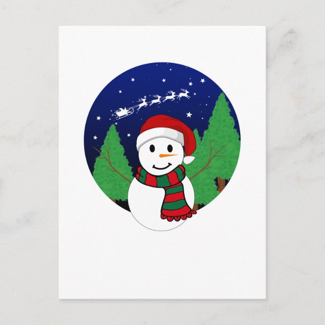 Carte Postale Illustration d'art moderne design de Noël (Devant)