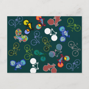 Carte Postale illustration de bicyclettes