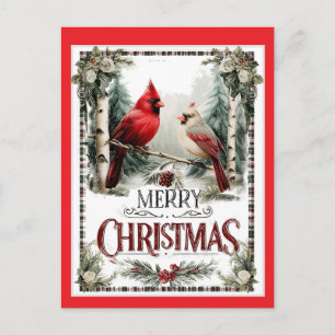Carte Postale Illustration de cardinal joyeux Noël