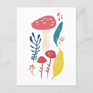 Carte Postale Illustration de champignon mûr Petite