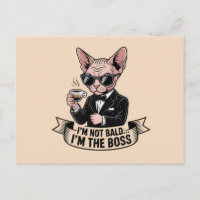 Illustration de chat Sphynx café patron
