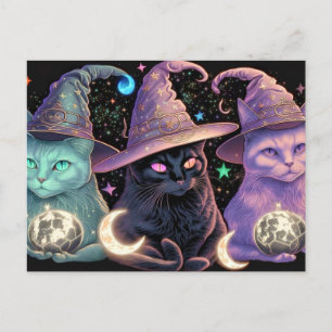 Carte Postale Illustration de chats de cuisine majestueuse