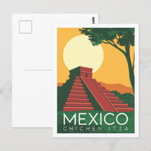 Carte Postale Illustration de Chichen Itza Mexico Travel Place