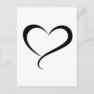Carte Postale Illustration de clip art de cœur noir
