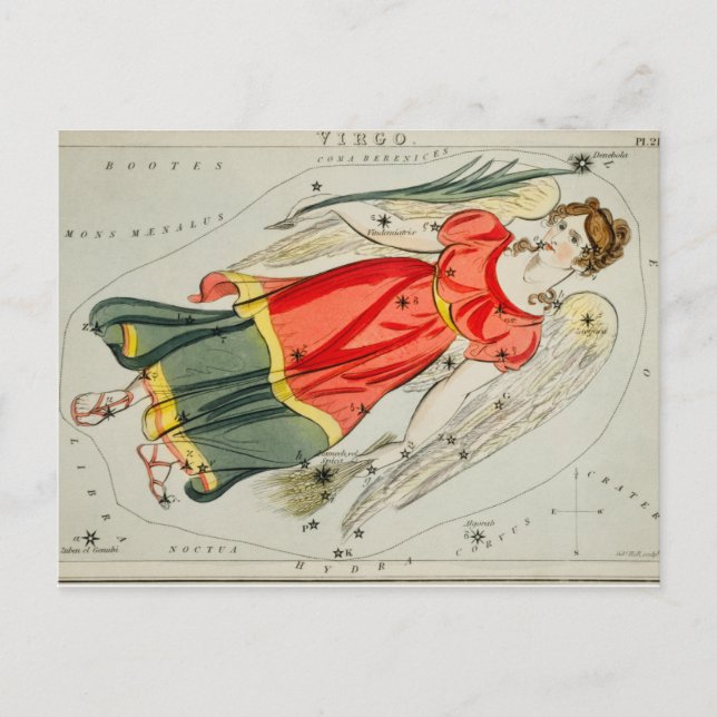 Carte Postale Illustration de constellation vintage (Devant)