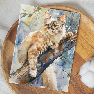CARTE POSTALE ILLUSTRATION DE COULEUR D'EAU CAT ADORABLE