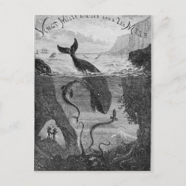 Carte Postale Illustration de couverture "20 000 lieues sous la  (Devant)
