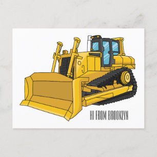 Carte Postale Illustration de dessin animé Bulldozer