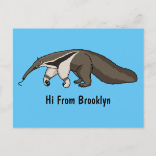 Carte Postale Illustration de dessin animé d'Anteater happy