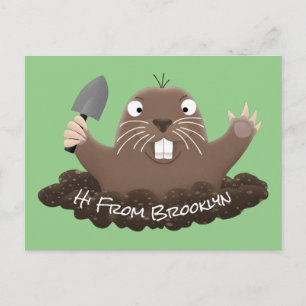 Carte Postale Illustration de dessin animé drôle de gaufre de po
