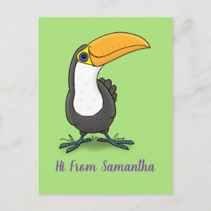 Carte Postale Illustration de dessin humoristique du toucan joye