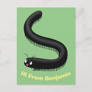 Carte Postale Illustration de dessin mignon millipede