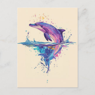 CARTE POSTALE ILLUSTRATION DE DOLPHINE ADORABLE