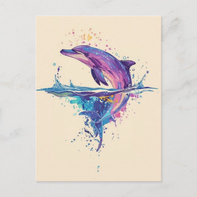 CARTE POSTALE ILLUSTRATION DE DOLPHINE ADORABLE (Devant)