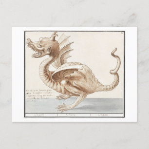 Carte Postale Illustration de dragon vintage