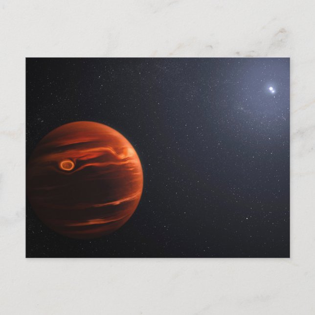 Carte Postale Illustration De Exoplanet Vhs 1256 B Et Ses Étoile (Devant)