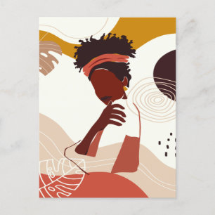 Carte Postale Illustration de femme noire, Portrait